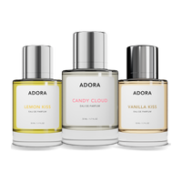 Tre ADORA parfymflaskor på 50 ml